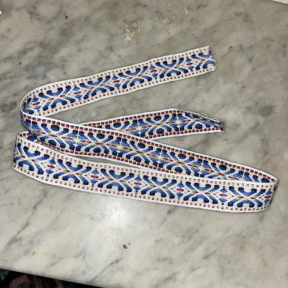 Aztec‎ Jacquard Woven Trim Ribbon | Red Blue Yellow | 33